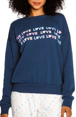 PJ Salvage Mad Love Graphic Sweatshirt in Navy