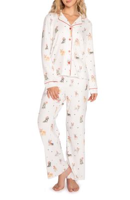 PJ Salvage Paw Sateen Pajamas in Ivory