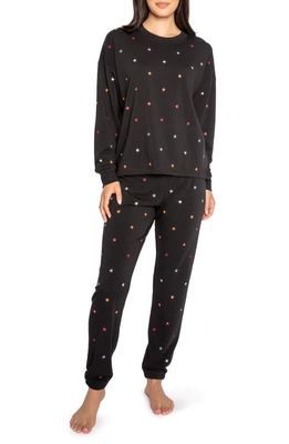 PJ Salvage Retro Star Fleece Pajamas in Black