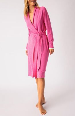 PJ Salvage Shawl Collar Knit Robe in Hot Pink