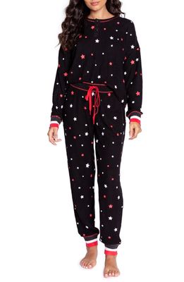 PJ Salvage Star Print Pajamas in Black