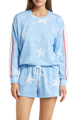 PJ Salvage Star Spangled Lounge Shirt in Tranquil Blue