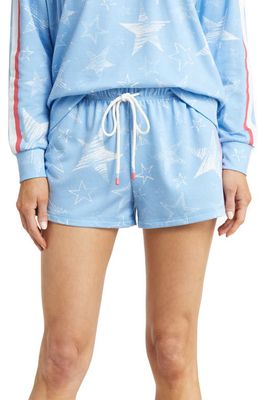 PJ Salvage Star Spangled Pajama Shorts in Tranquil Blue