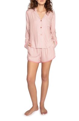 PJ Salvage Stripe Hype Sateen Short Pajamas in Rust