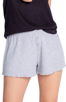 PJ Salvage Text Essential Pajama Shorts in Heather Grey