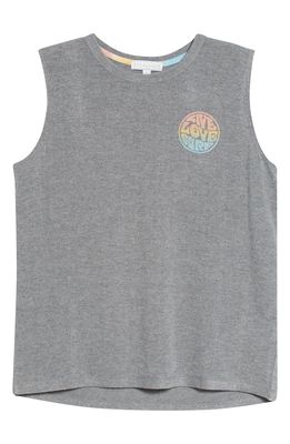 PJ Salvage Women's Palm Desert Lounge Graphic Tank in Heather Charcoal