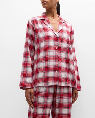 Plaid-Print Cotton Flannel Pajama Set