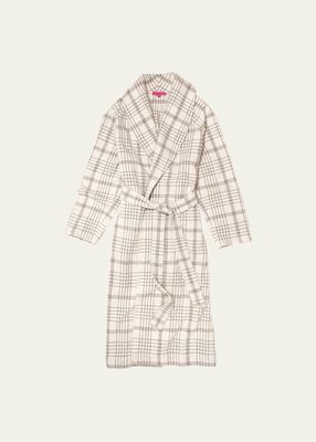 Plaid Sable Cashmere Belted Overcoat