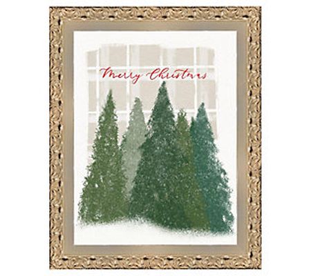 Plaid Trees Merry Christmas Framed Art by Timel ess Frames
