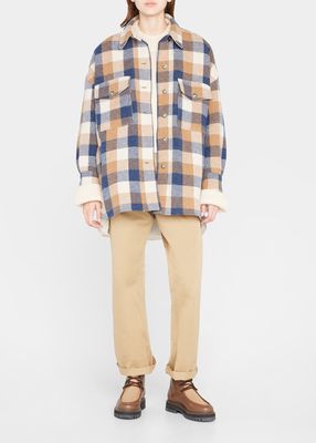 Plaid Wool Coat Shirt