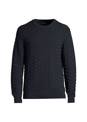 Plaited Grid Crewneck Sweater