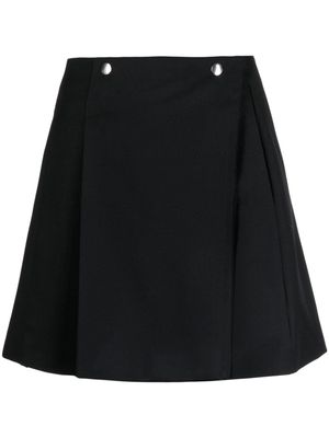 Plan C A-line wool miniskirt - Black