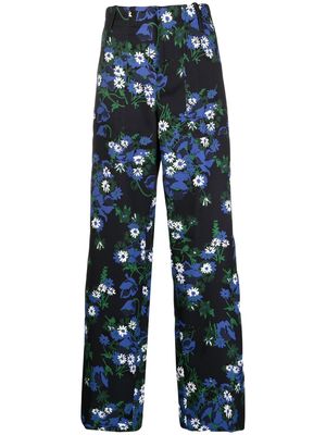 Plan C all-over floral-print trousers - Black