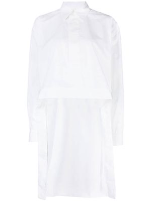 Plan C asymmetric-hem cotton shirt - White
