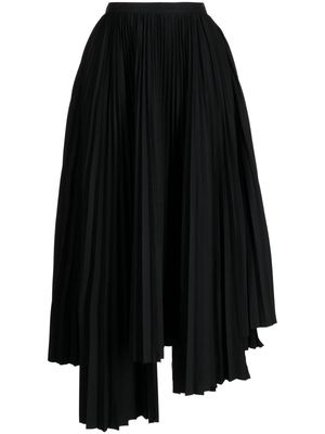 Plan C asymmetric pleated skirt - Black