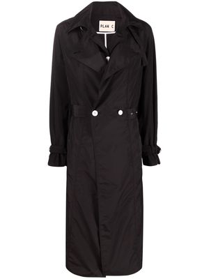 Plan C belted trench coat - Black
