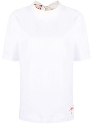 Plan C bow-detailed cotton T-shirt - White
