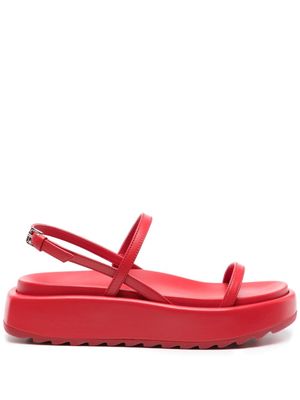 Plan C chunky-sole leather sandals - 00R54 RED FIRE