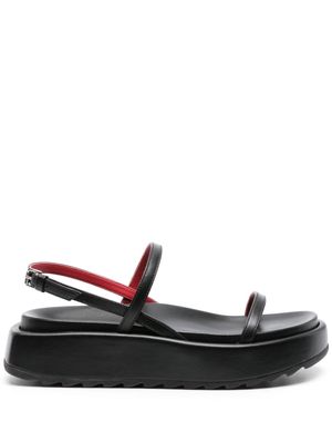 Plan C chunky-sole leather sandals - Black