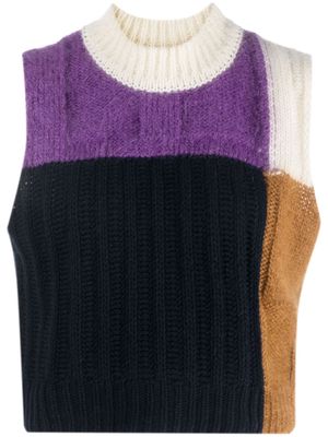 Plan C colour-block sleeveless jumper - Purple