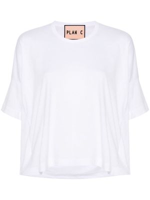 Plan C draped cotton T-shirt - White
