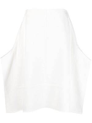 Plan C draped high-waisted midi skirt - White