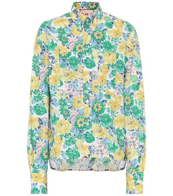 Plan C Floral cotton poplin shirt