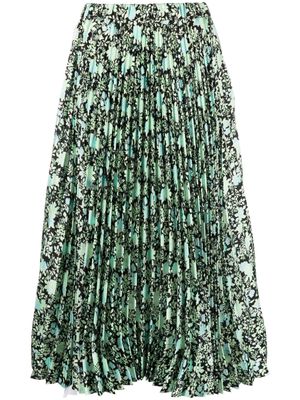 Plan C floral-print pleated skirt - Green