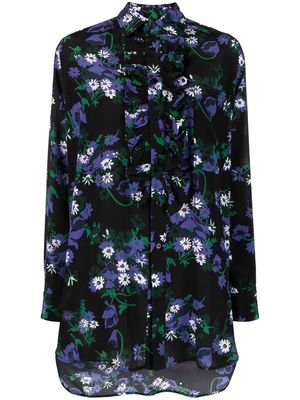 Plan C floral-print silk shirt - Black