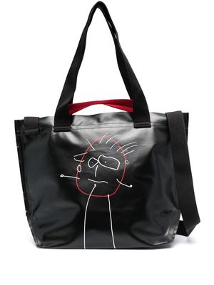 Plan C graphic-print shoulder bag - Black