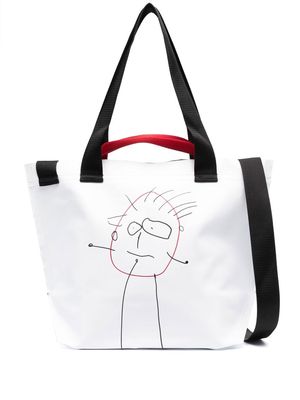 Plan C graphic-print shoulder bag - White