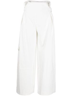 Plan C high-waisted twill trousers - White