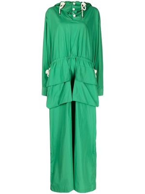 Plan C layered long-sleeve maxi dress - Green