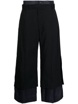 Plan C layered wide-leg trousers - Black