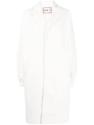 Plan C long puff-sleeve trench coat - Neutrals
