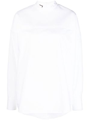 Plan C long-sleeve cotton blouse - White