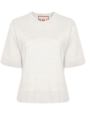 Plan C mélange knitted T-shirt - Grey
