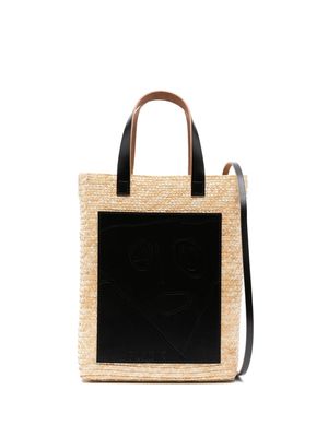 Plan C Pili and Bianca straw tote bag - Neutrals