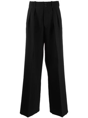 Plan C pleat-detail tailored trousers - Black