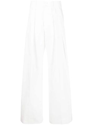 Plan C pleated wide-leg trousers - White