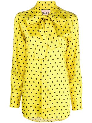 Plan C polka-dot print blouse - Yellow