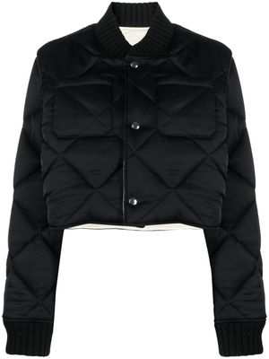 Plan C reversible quilted cropped puffer jacket - Black