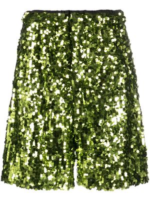 Plan C sequin-embellished Bermuda shorts - Green