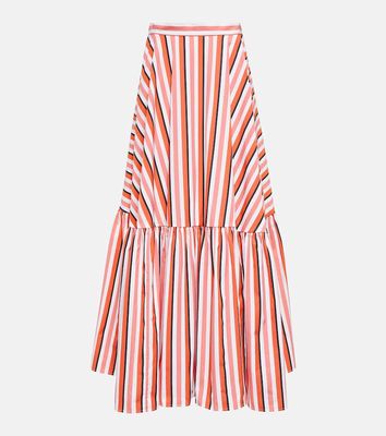 Plan C Striped cotton maxi skirt