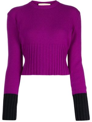 Plan C two-toned cropped jumper - Purple