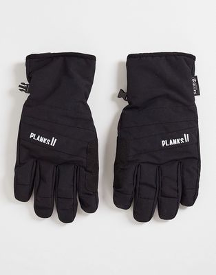 Planks Peach Maker insulated ski gloves in black