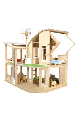 PlanToys 'Green' Dollhouse & Furniture in Off White