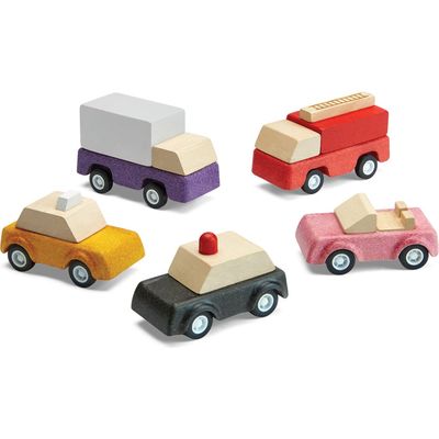 PlanToys® Planworld Set of 5 Toy Vehicles in Assorted 