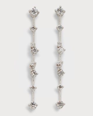 Platinum 18-Diamond Dangle Earrings