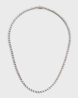 Platinum 3-Prong Round Diamond FG/VS Straight Necklace, 17"L